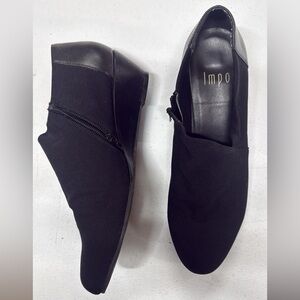 Impo Black Slip-On Wedge Loafers